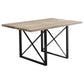 Dark Taupe Black Hollowcore Particle Board Metal Dining Table By Homeroots | Dining Tables | Modishstore