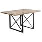Dark Taupe Black Hollowcore Particle Board Metal Dining Table By Homeroots | Dining Tables | Modishstore - 2