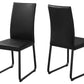 Two 38" Black Faux Leather And Metal Dining Chairs By Homeroots | Dining Chairs | Modishstore - 2