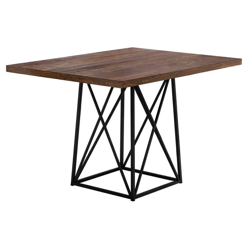 Brown with Black Reclaimed Wood Particle Board And Metal Dining Table By Homeroots | Dining Tables | Modishstore