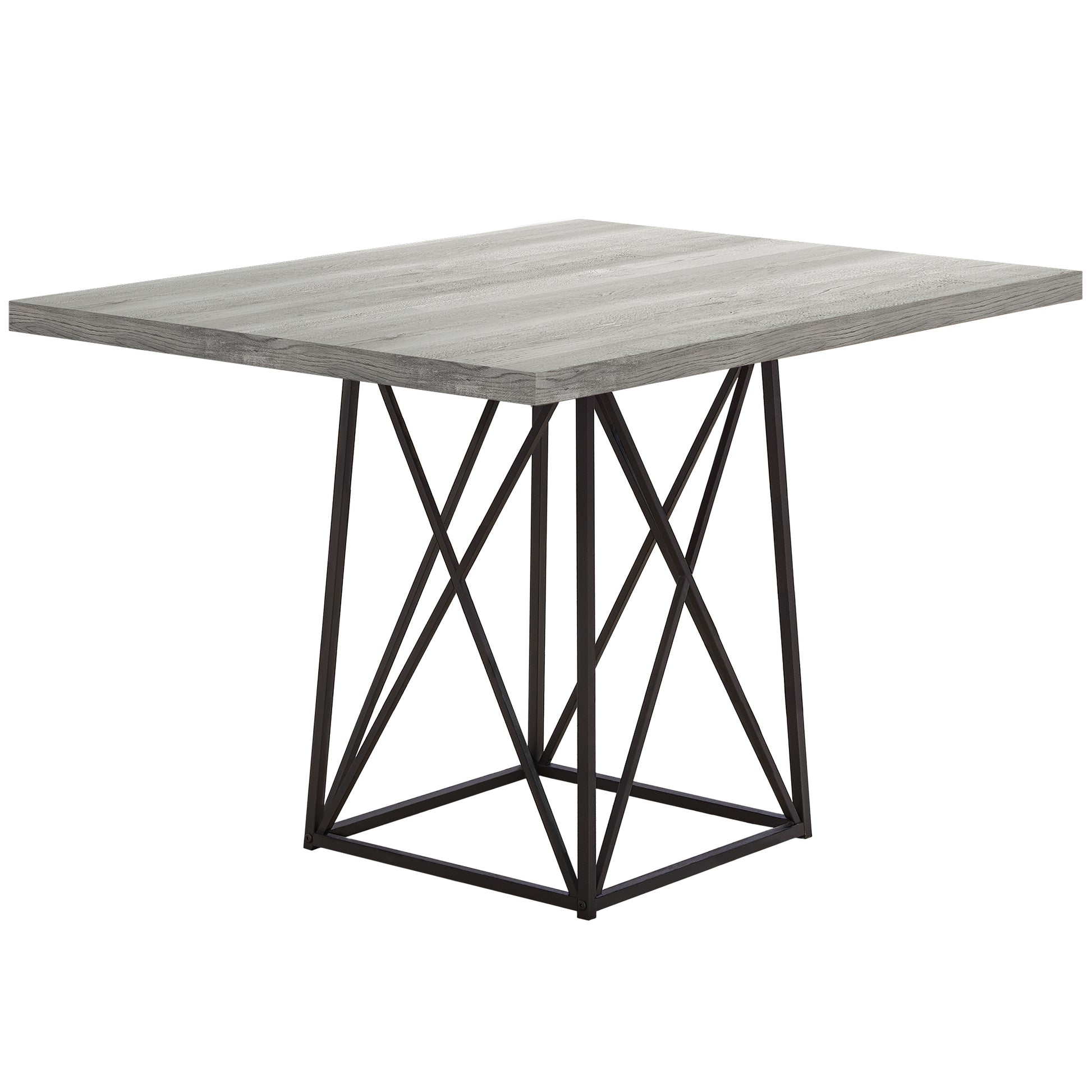 Brown with Black Reclaimed Wood Particle Board And Metal Dining Table By Homeroots | Dining Tables | Modishstore - 5