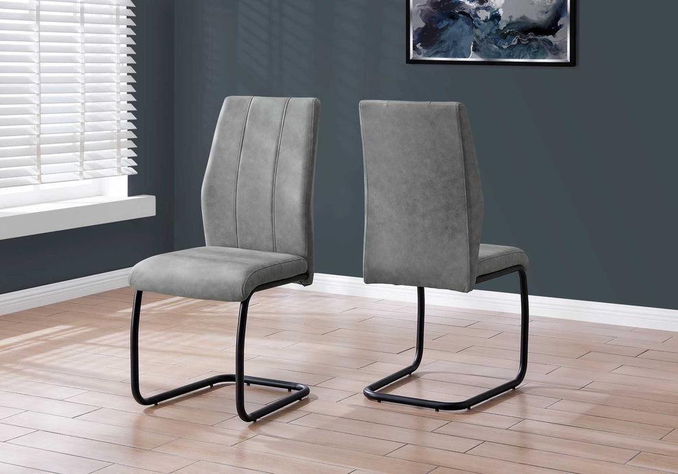 Set Of Two 77.5" Fabric Black Metal And Polyester Dining Chairs By Homeroots | Dining Chairs | Modishstore