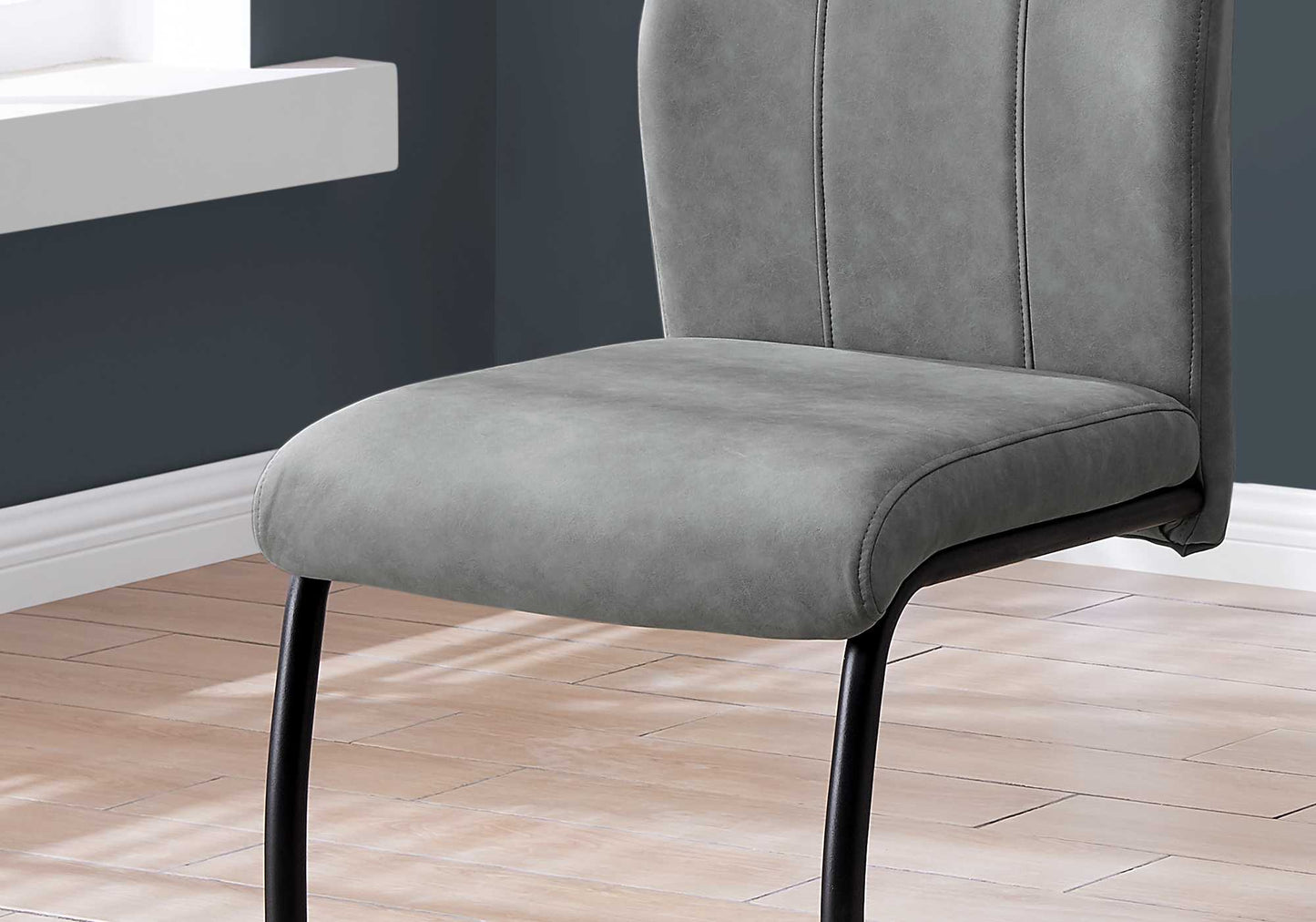 Set Of Two 77.5" Fabric Black Metal And Polyester Dining Chairs By Homeroots | Dining Chairs | Modishstore - 3