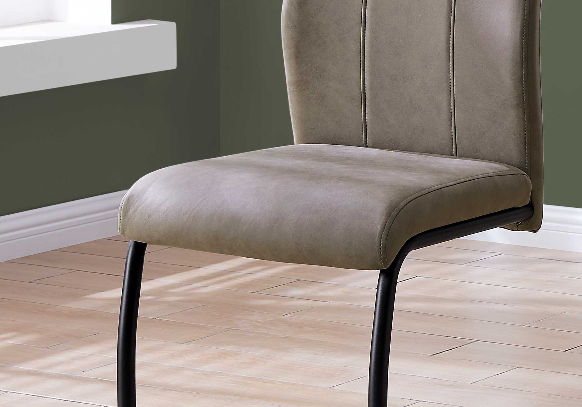 Set Of Two 77.5" Fabric Black Metal And Polyester Dining Chairs By Homeroots | Dining Chairs | Modishstore - 7