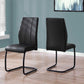 Two 77.5" Black Leather Look Chrome Metal And Foam Dining Chairs By Homeroots | Dining Chairs | Modishstore