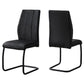 Two 77.5" Black Leather Look Chrome Metal And Foam Dining Chairs By Homeroots | Dining Chairs | Modishstore - 2