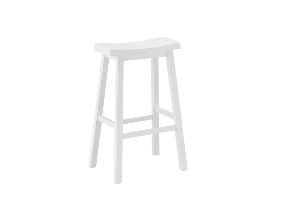 White Solid Wood Mdf Barstools 2Pcs By Homeroots | Bar Stools | Modishstore - 2