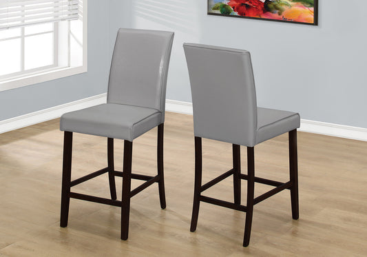Set of Two Grey Faux Leather Counter Height Dining Chairs By Homeroots | Dining Chairs | Modishstore