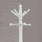 White Solid Wood Coat Rack with Triple Tiered Coat Stand By Homeroots | Coat Racks | Modishstore - 2