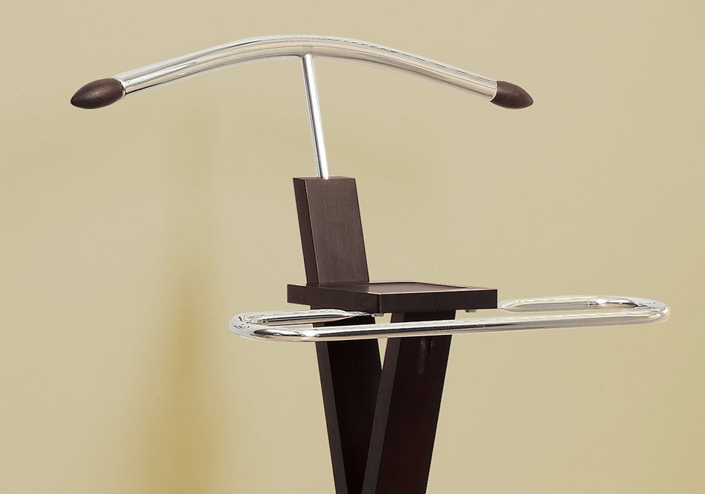 Cappuccino Solid Wood Metal Valet By Homeroots | Shelves & Shelving Units | Modishstore - 3