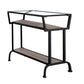 24" Clear And Black Glass Console Table With Storage By Homeroots