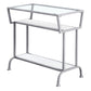 24" Clear And Silver Glass Console Table With Storage By Homeroots