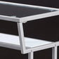 24" Clear And Silver Glass Console Table With Storage By Homeroots