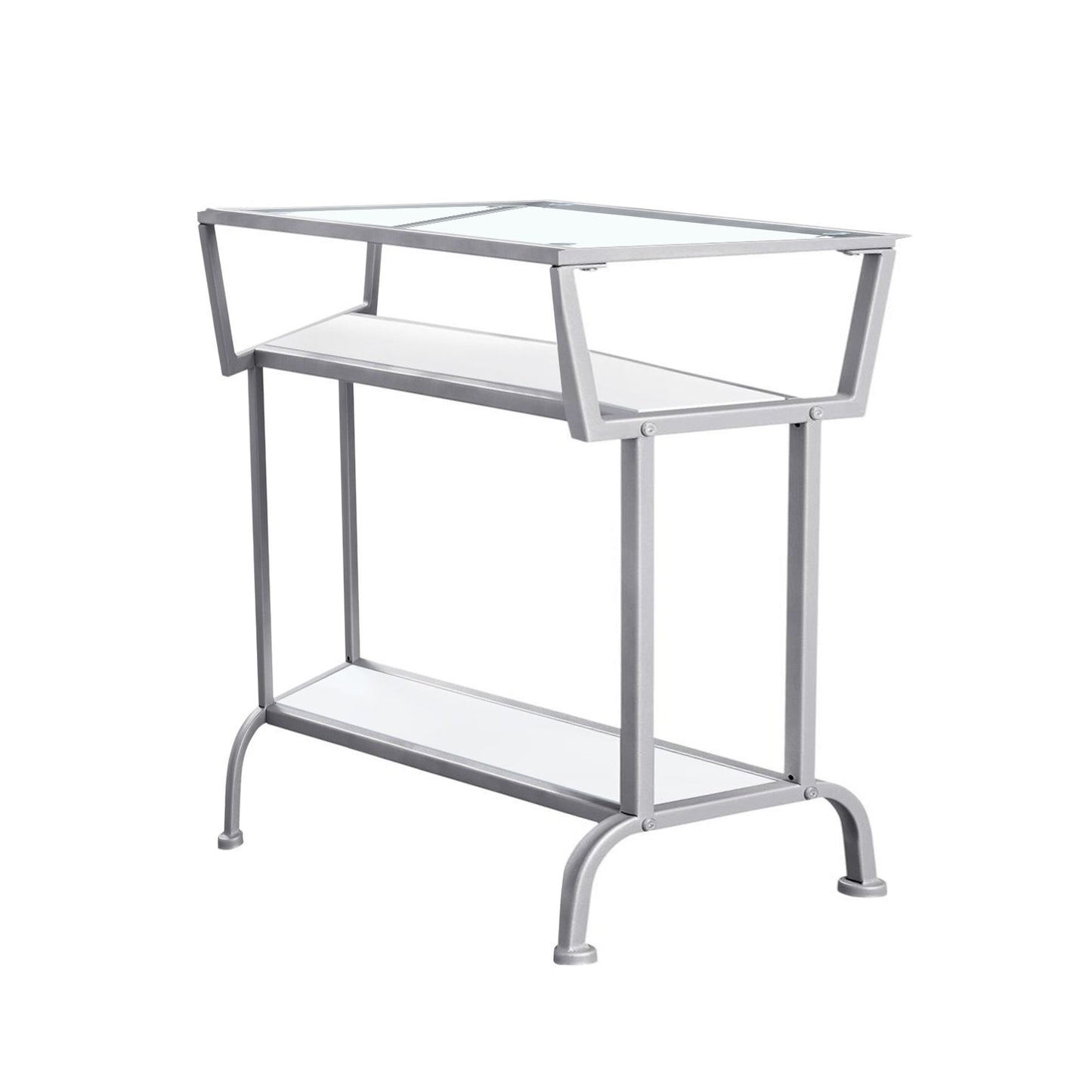 24" Clear And Silver Glass Console Table With Storage By Homeroots | Console Tables | Modishstore - 3