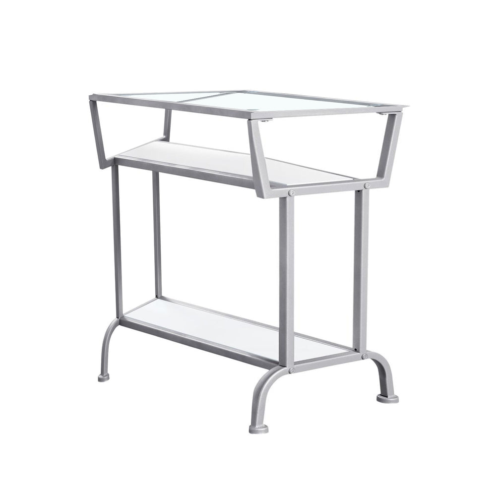 24" Clear And Silver Glass Console Table With Storage By Homeroots | Console Tables | Modishstore - 3
