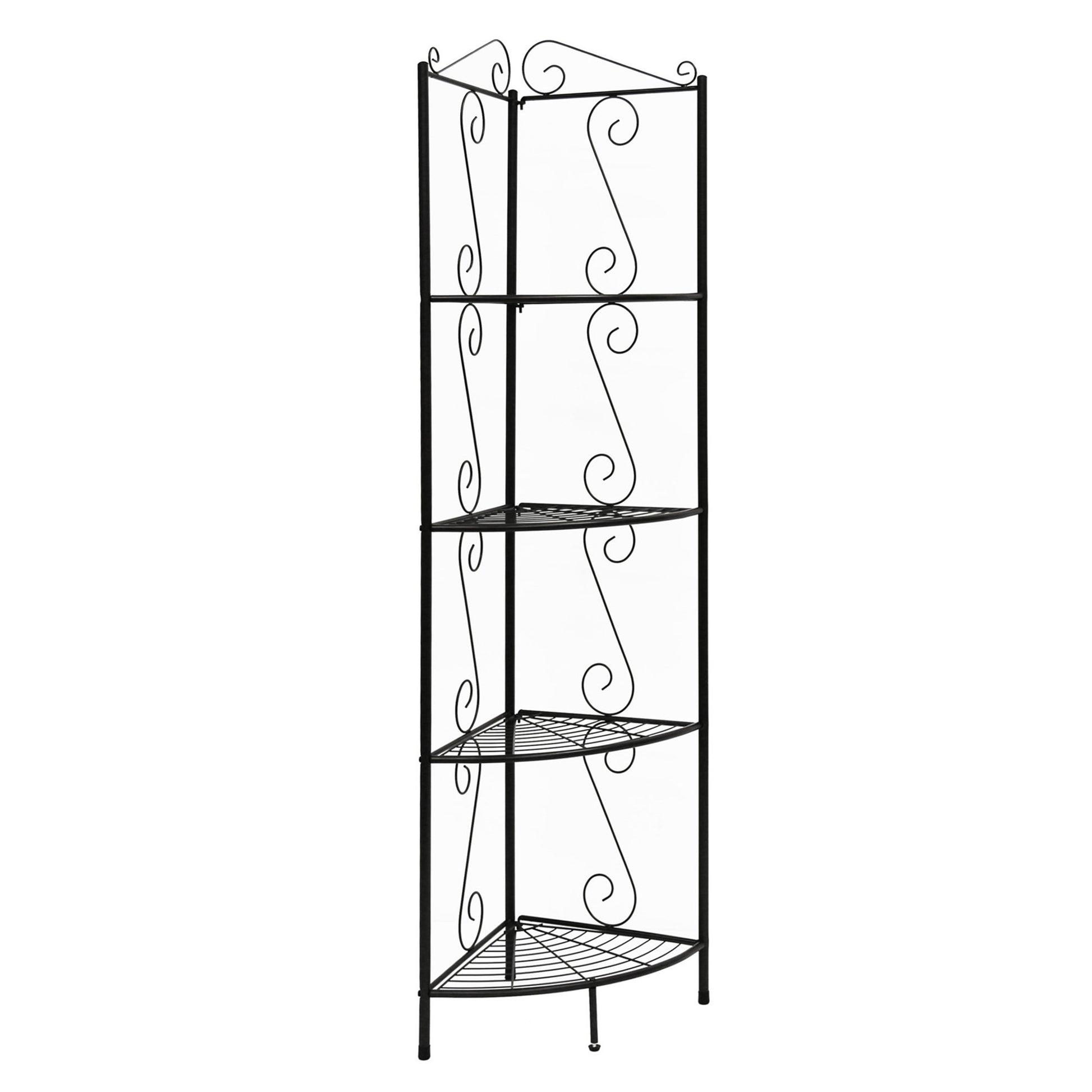 Brown Metal Corner Shelf Bookcase By Homeroots | Bookcases | Modishstore