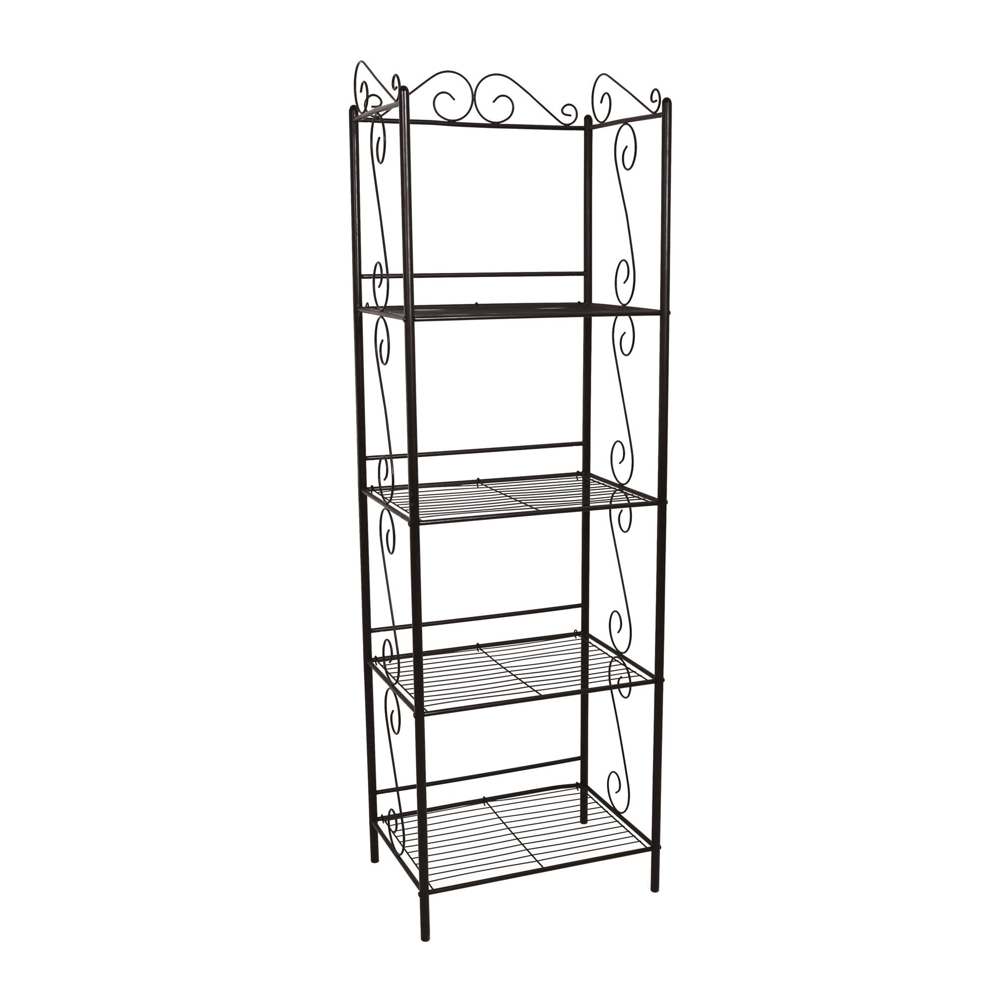 Brown Metal Shelf Bookcase By Homeroots | Bookcases | Modishstore - 2