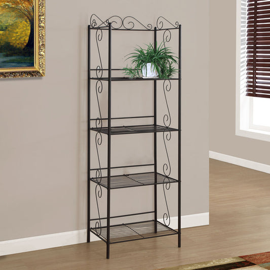 Brown Metal Shelf Bookcase By Homeroots | Bookcases | Modishstore - 5