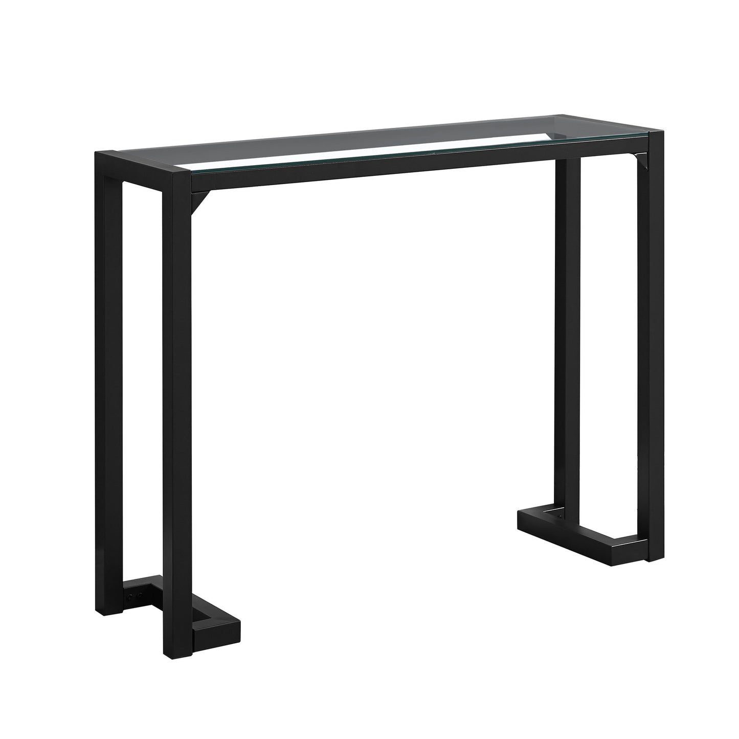 Tempered and Black Metal Accent Table By Homeroots | Accent Tables | Modishstore