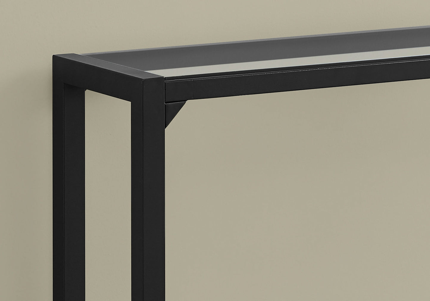 Tempered and Black Metal Accent Table By Homeroots | Accent Tables | Modishstore - 2