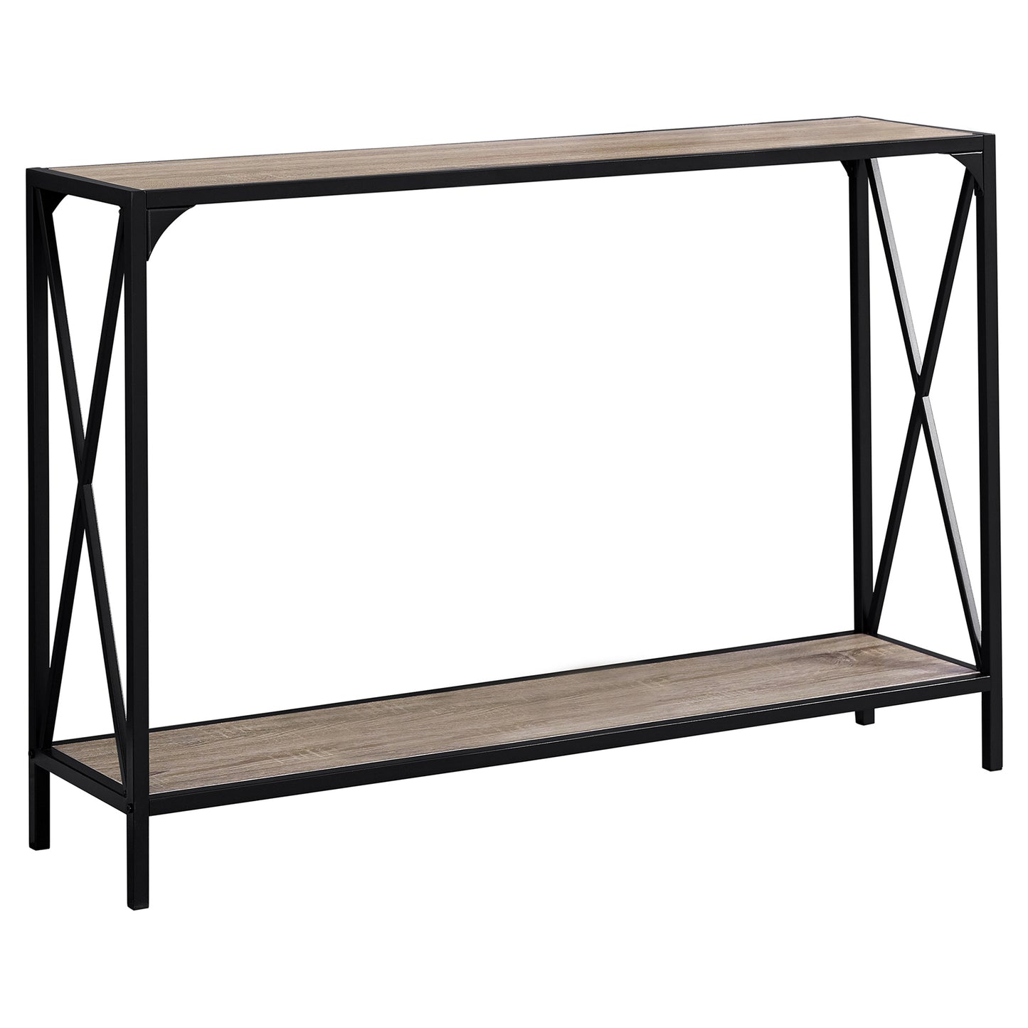 48" Taupe And Black Console Table With Storage By Homeroots