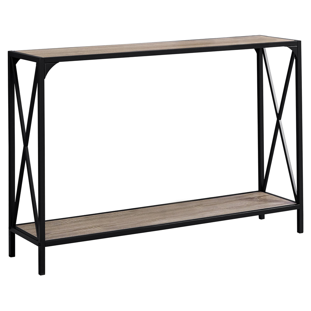 48" Taupe And Black Console Table With Storage By Homeroots | Console Tables | Modishstore - 2