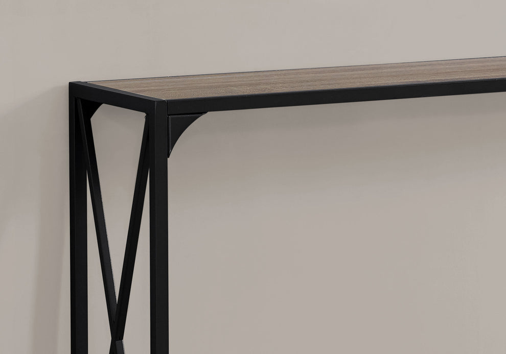 48" Taupe And Black Console Table With Storage By Homeroots | Console Tables | Modishstore - 3