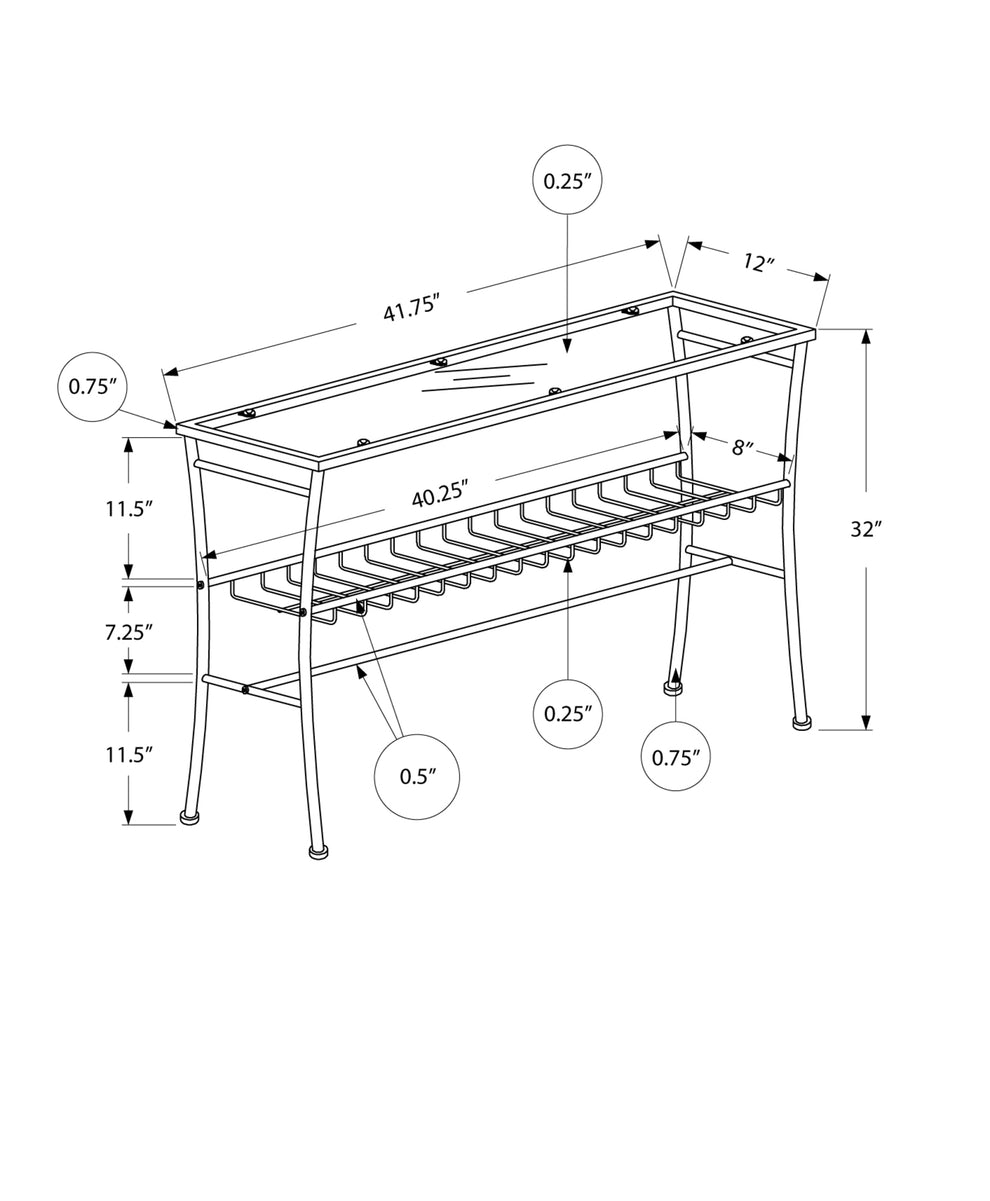 42" Clear And Silver Glass Console Table With Storage By Homeroots | Console Tables | Modishstore - 3