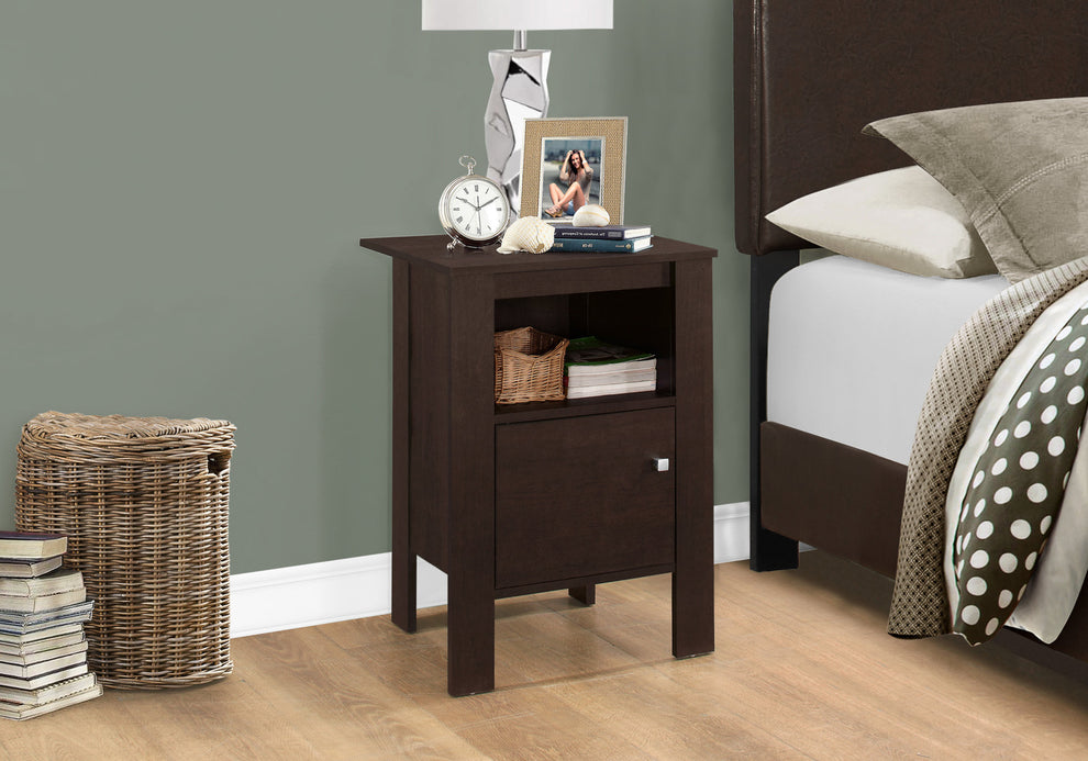 Black And Grey Night Stand With Storage By Homeroots | Nightstands | Modishstore - 6