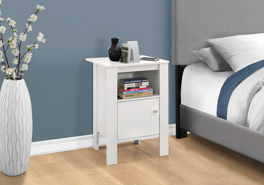 24" White End Table With Shelf By Homeroots