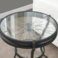 Black Clear Tempered Glass Metal Accent Table By Homeroots | Accent Tables | Modishstore - 2