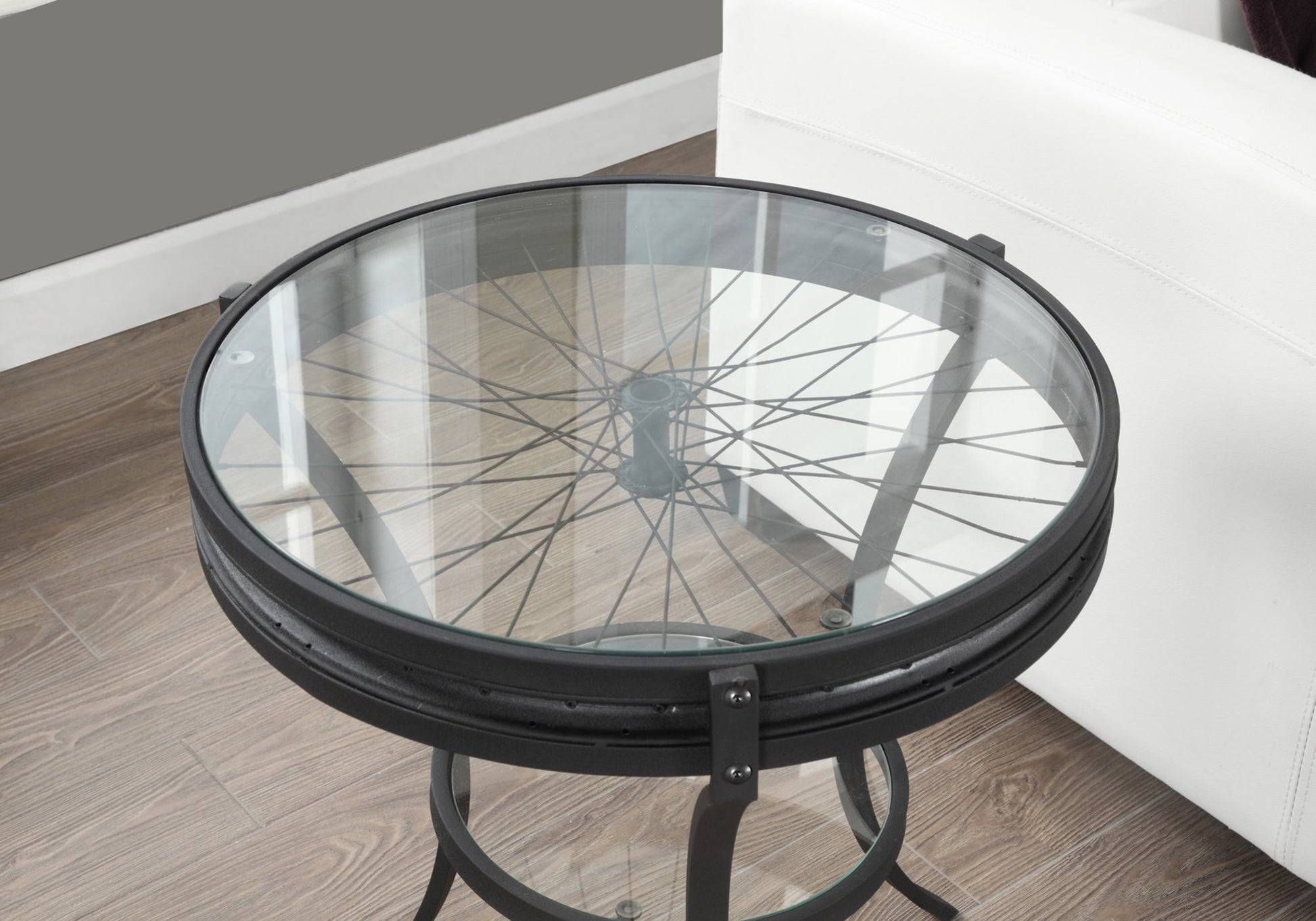 Black Clear Tempered Glass Metal Accent Table By Homeroots | Accent Tables | Modishstore - 2
