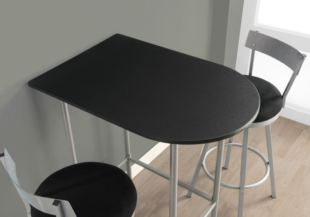 Black Silver Mdf Metal Home Bar By Homeroots | Bar Tables | Modishstore - 3