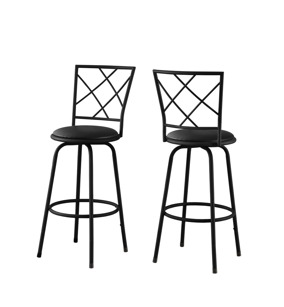 Black Metal Foam Leatherlook Barstool 2Pcs By Homeroots | Bar Stools | Modishstore - 2