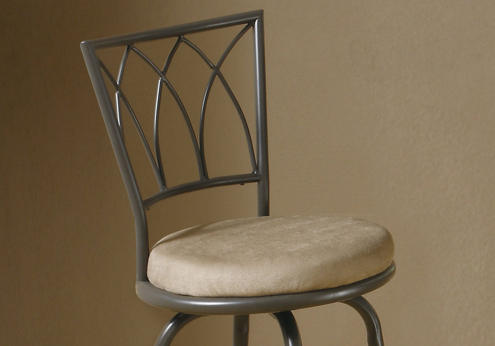 Espresso Metal Foam Microsuede Barstool 2Pcs By Homeroots | Bar Stools | Modishstore - 2