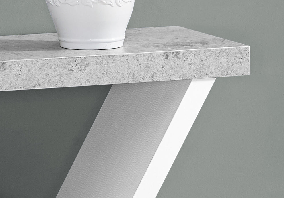 White Grey Finish Hollow Core Accent Table By Homeroots | Console Tables | Modishstore - 2