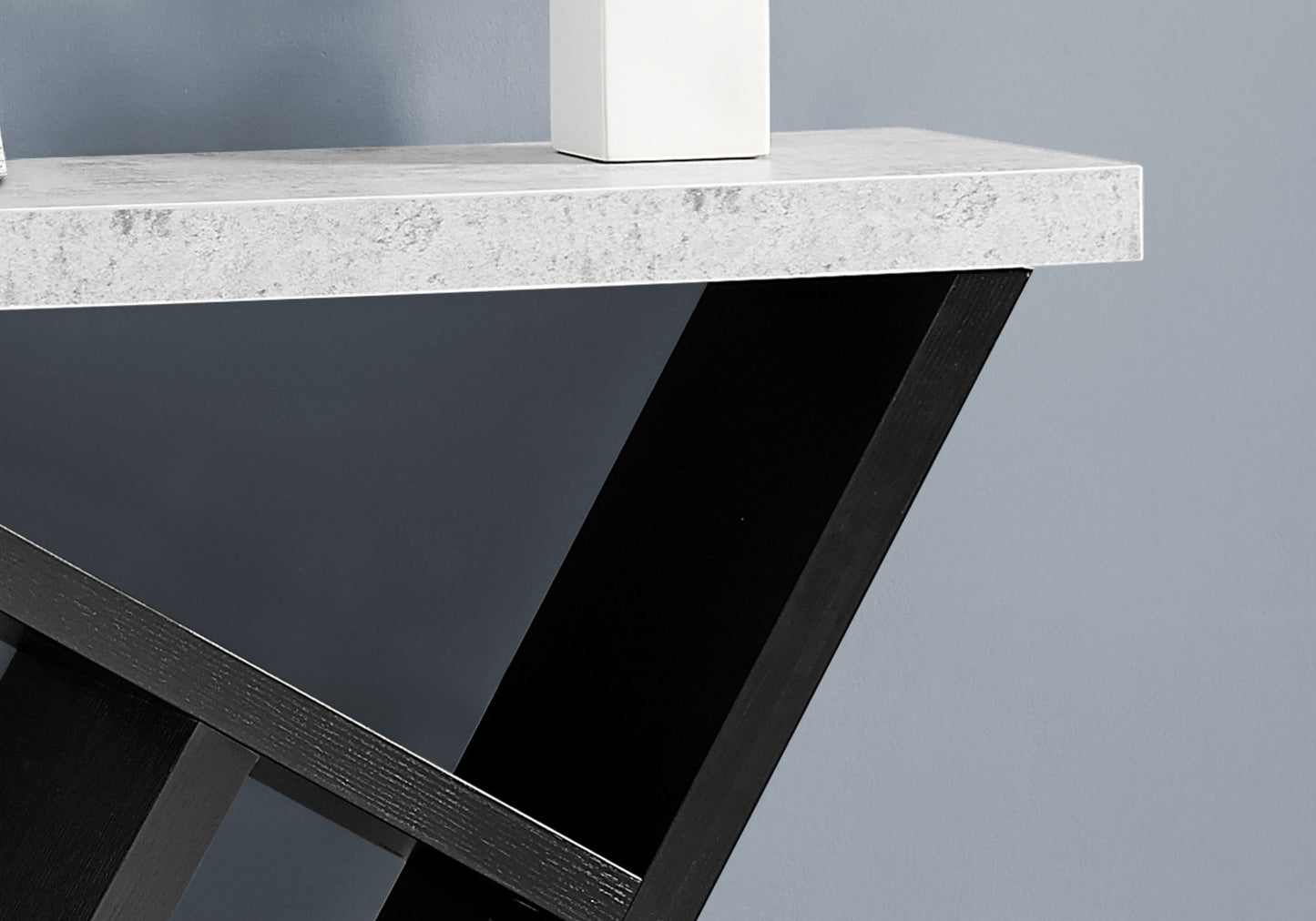 36" Gray And Black Abstract Console Table With Storage By Homeroots | Console Tables | Modishstore - 3