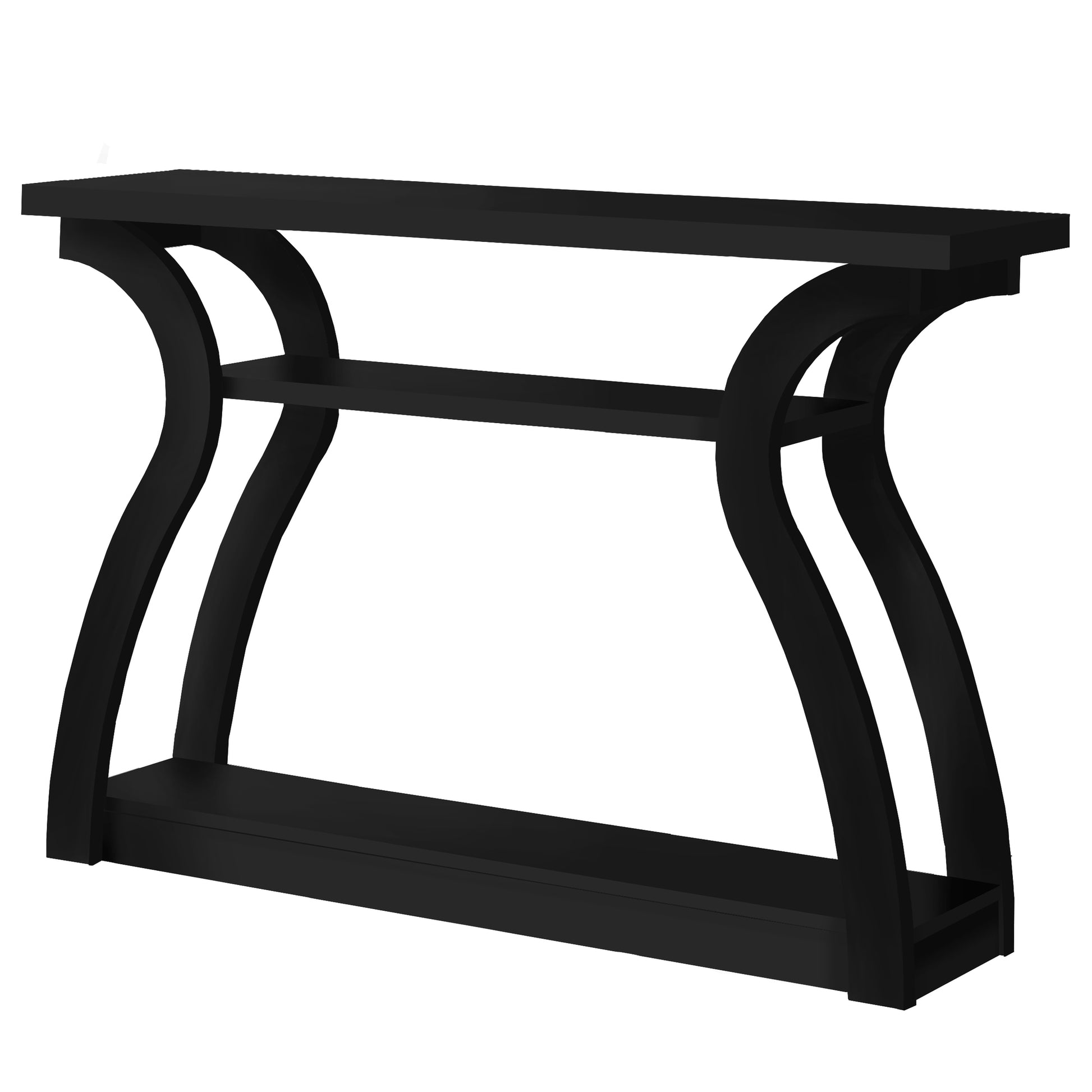 47" Black Floor Shelf Console Table With Storage By Homeroots | Console Tables | Modishstore - 2