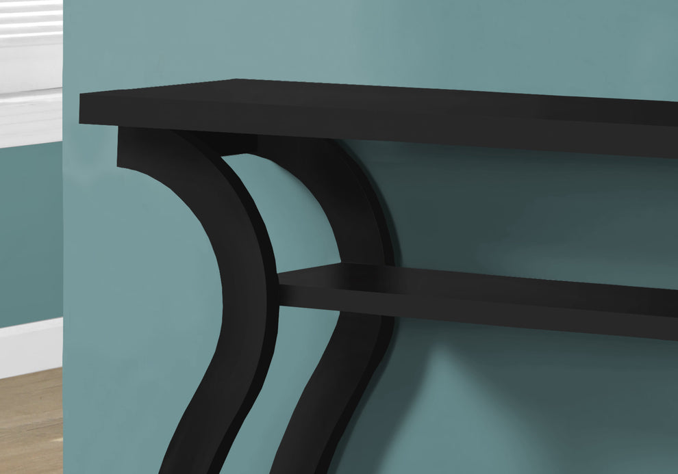 47" Black Floor Shelf Console Table With Storage By Homeroots | Console Tables | Modishstore - 3