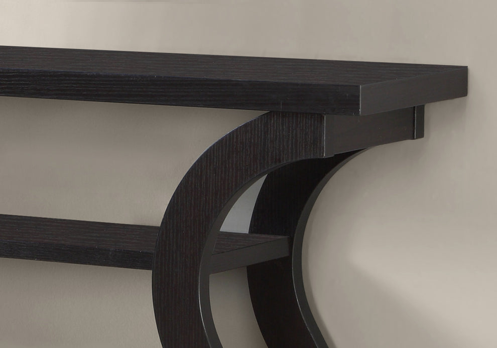 47" Espresso Floor Shelf Console Table With Storage By Homeroots | Console Tables | Modishstore - 3