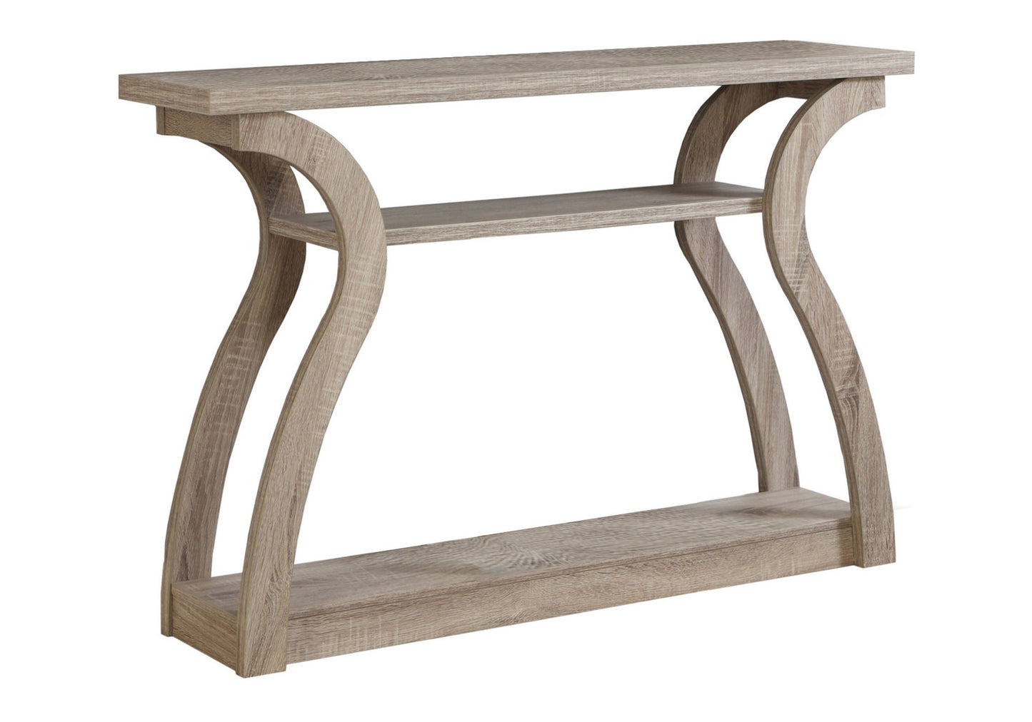 47" Taupe Floor Shelf Console Table With Storage By Homeroots | Console Tables | Modishstore