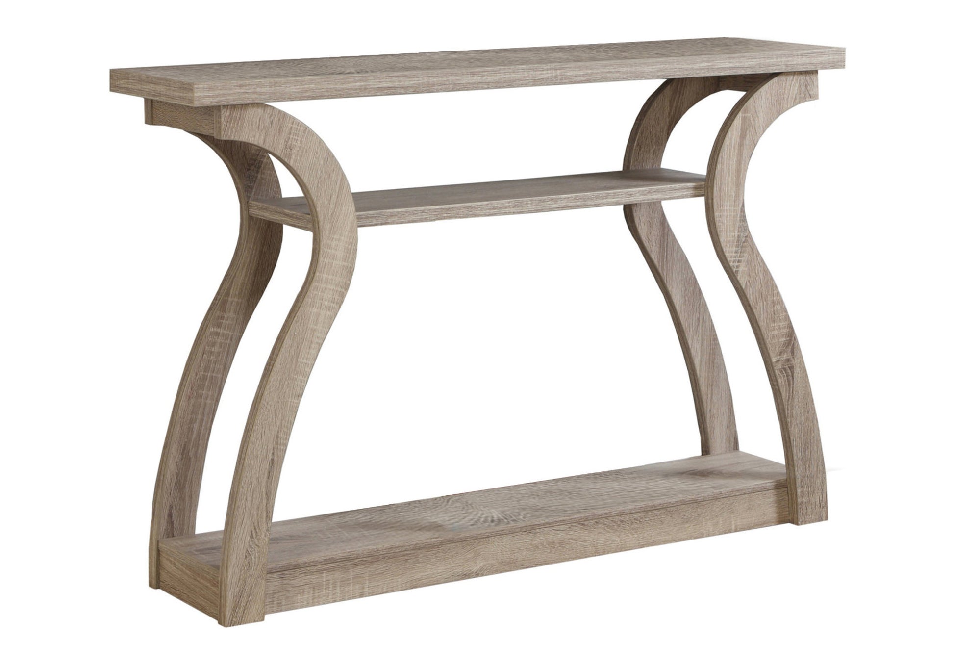47" Taupe Floor Shelf Console Table With Storage By Homeroots | Console Tables | Modishstore