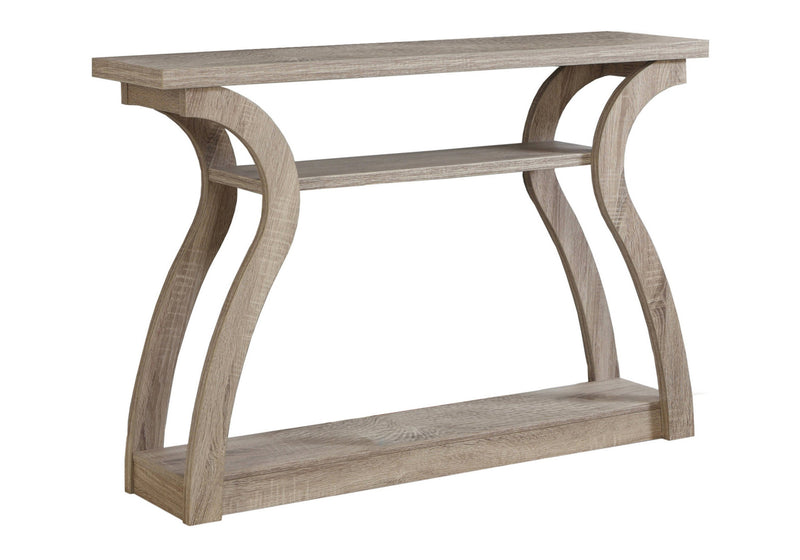 47" Taupe Floor Shelf Console Table With Storage By Homeroots | Console Tables | Modishstore