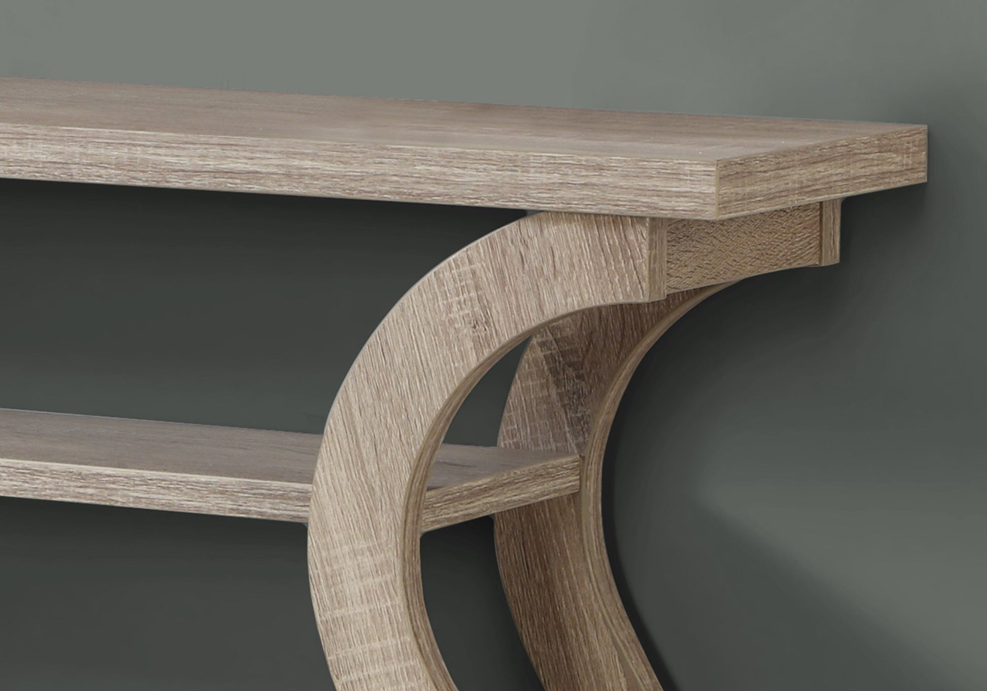 47" Taupe Floor Shelf Console Table With Storage By Homeroots | Console Tables | Modishstore - 2