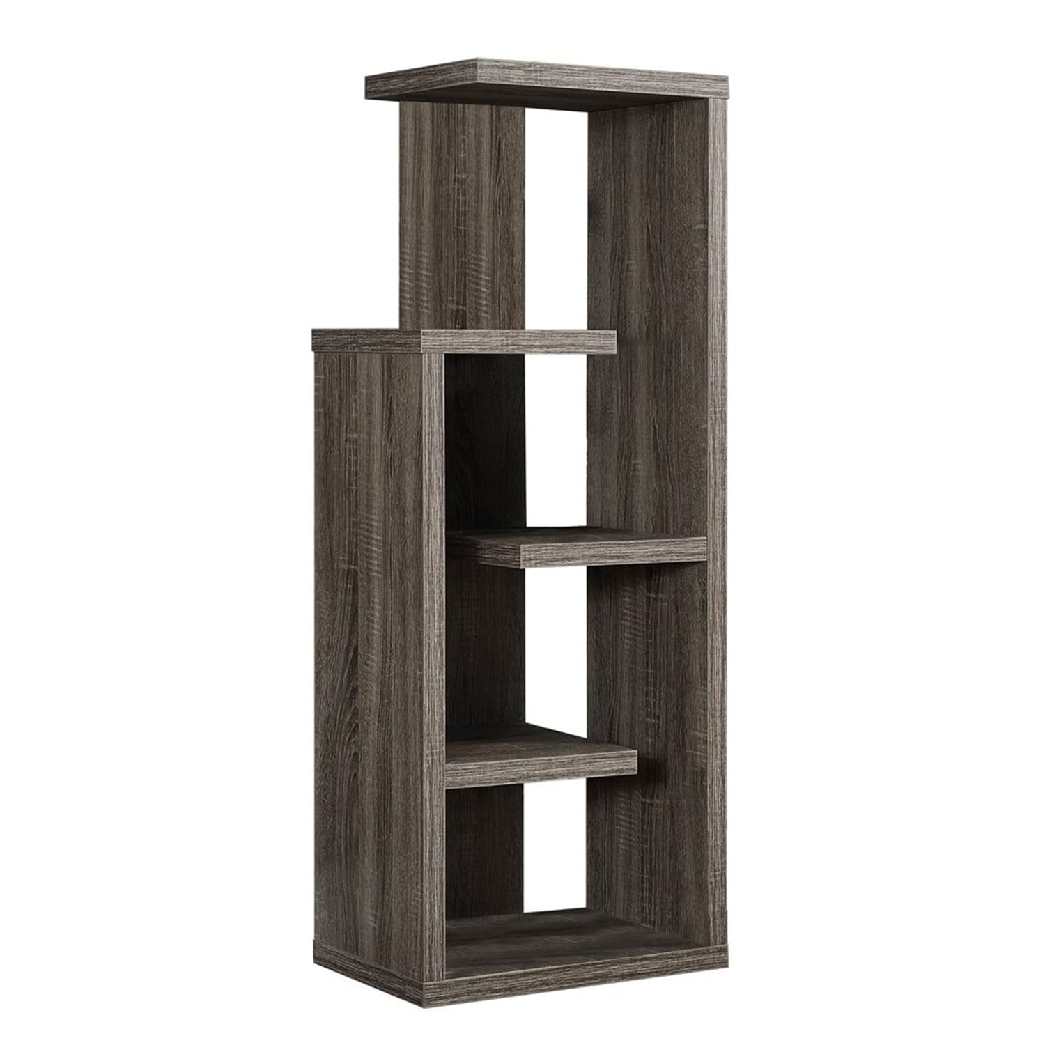 Dark Taupe Bookcase By Homeroots | Bookcases | Modishstore - 6
