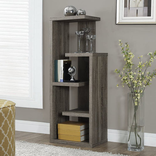 Dark Taupe Bookcase By Homeroots | Bookcases | Modishstore - 6