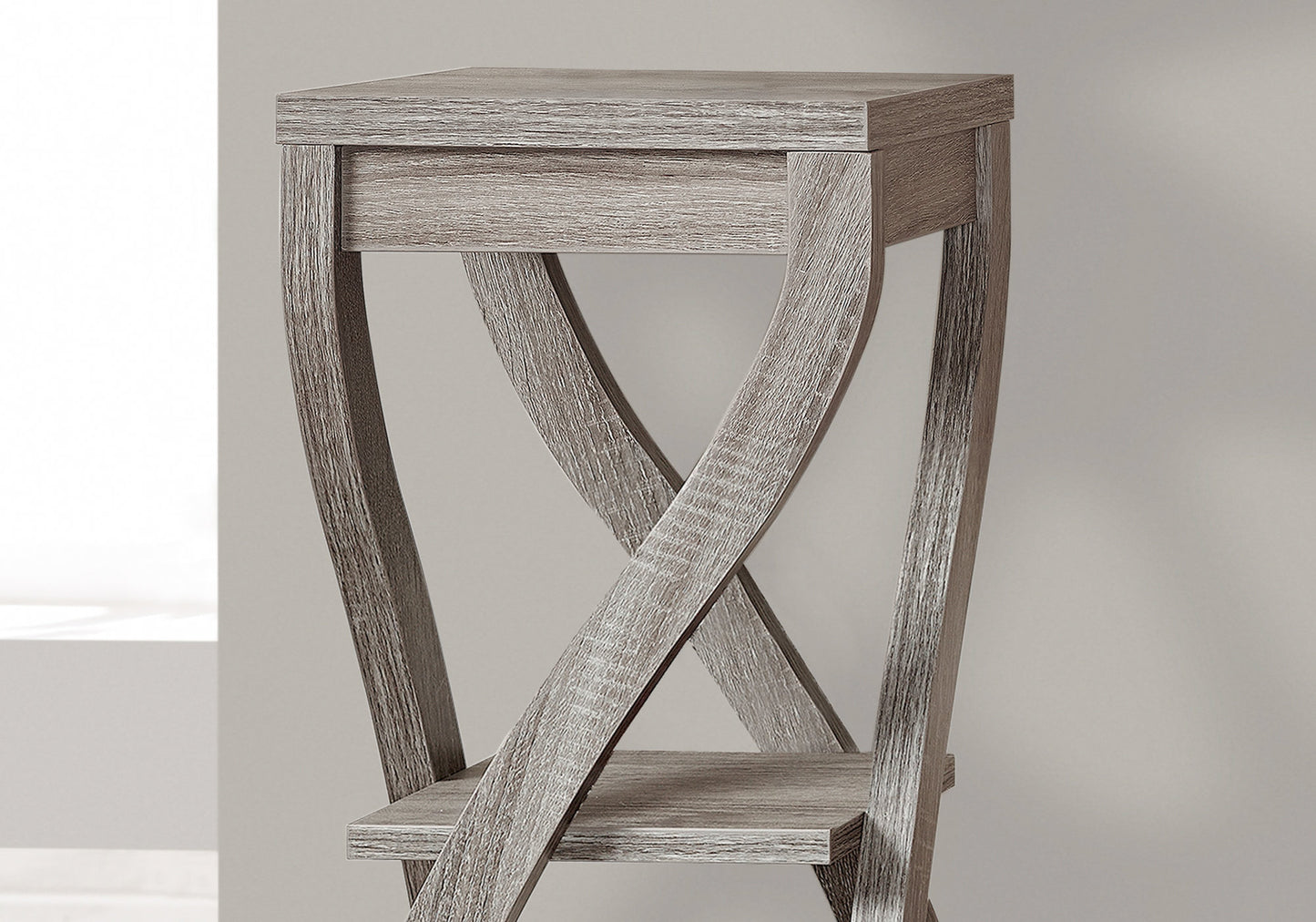 32" Deep Taupe End Table With Two Shelves By Homeroots | End Tables | Modishstore - 2