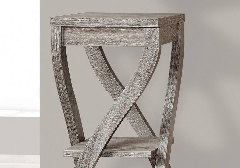 32" Deep Taupe End Table With Two Shelves By Homeroots | End Tables | Modishstore - 2