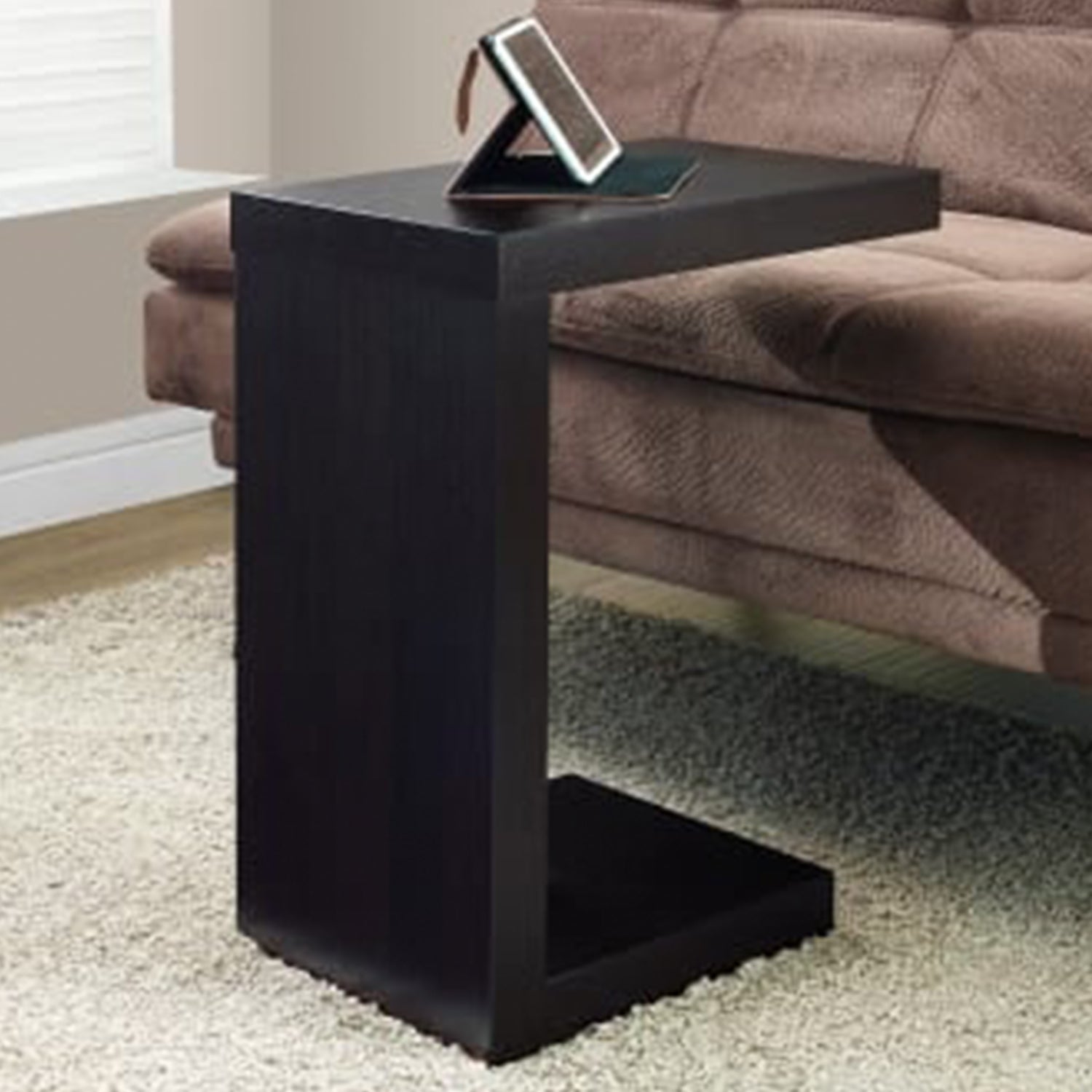 Cappuccino Hollow Core Particle Board Accent Table By Homeroots - 332844 | Accent Tables | Modishstore - 5