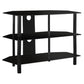 Black Metal Tempered Glass TV Stand By Homeroots | TV Stands | Modishstore